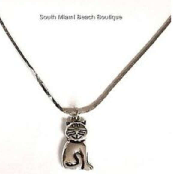 Silver Kitten Cat Lady Charm Pendant Necklace 18" Rescue Gift - Picture 3 of 8